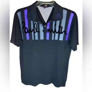 Paul Smith zip polo short sleeve shirt, XXL, logo across chest, PS on collar
